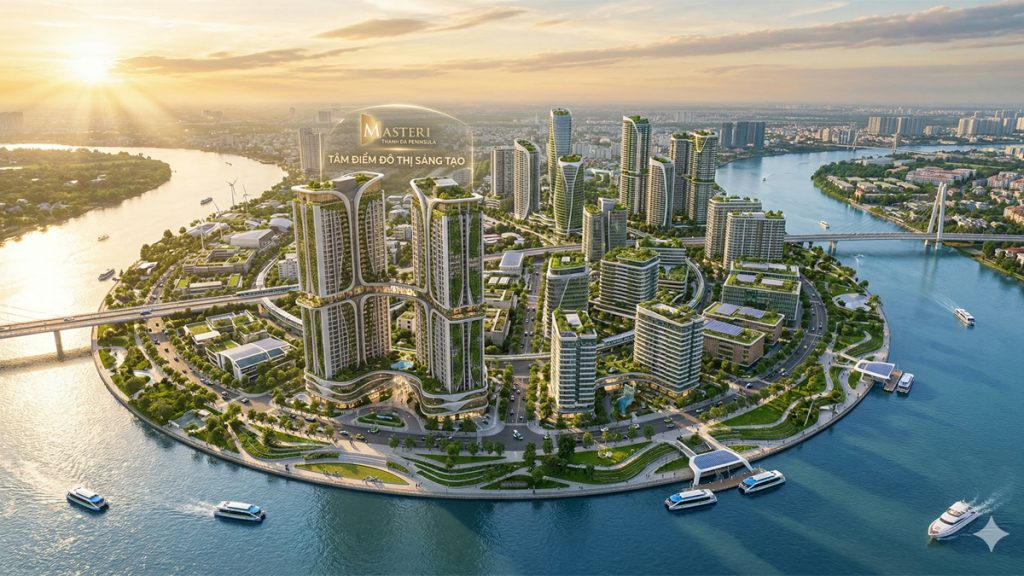 Phối cảnh quy hoạch tổng thể môi trường sống bán đảo Thanh Đa trong 10 năm tới.